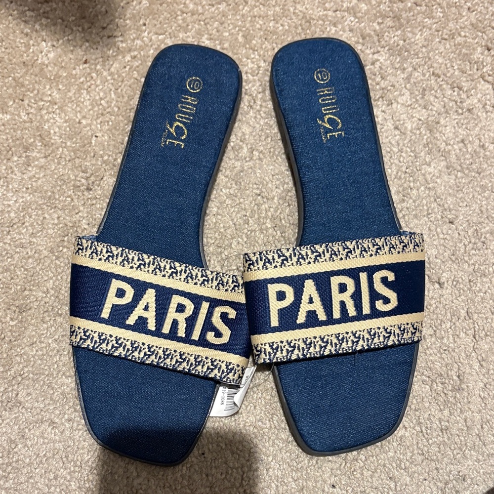 Rouge Helium Blue and Cream Sandals